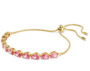 Bracelet Matrix, Taille poire, Rose, Placage de ton or Swarovski