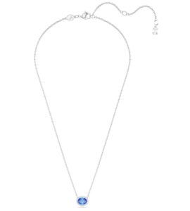 Collier Constella, Taille ovale, Bleu, Métal rhodié Swarovski
