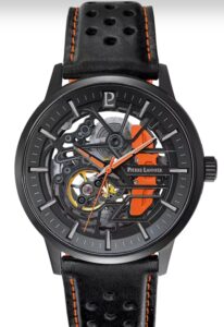 Montre Homme PADDOCK Noir Cadran Noir Bracelet Cuir Noir 22 MM 341A455 Pierre Lannier